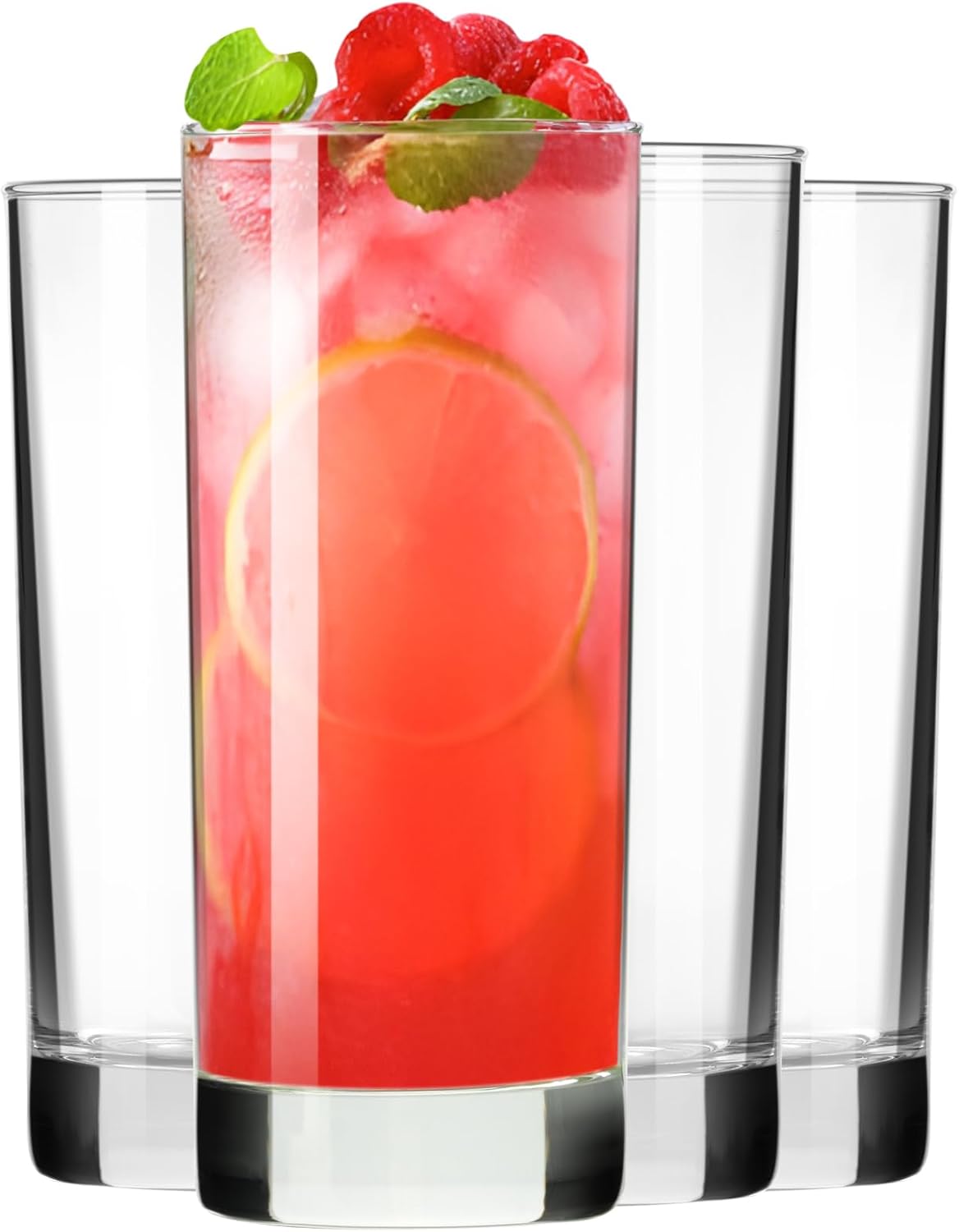 PARACITY Highball Glasses Set of 4, Drinking Glasses 10 Oz, Clear Glass Cups, Tall Tumbler Water Glasses, Glassware Set for Cocktail, Coffee, Mojitos