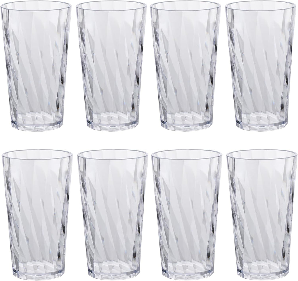 Unbreakable Plastic Drinking Glasses,Set of 6, Shatterproof Drinking Cups, Plastic glass cups,20ozplastic Tumbler Cups, Dishwasher Safe (Clear, 20oz)