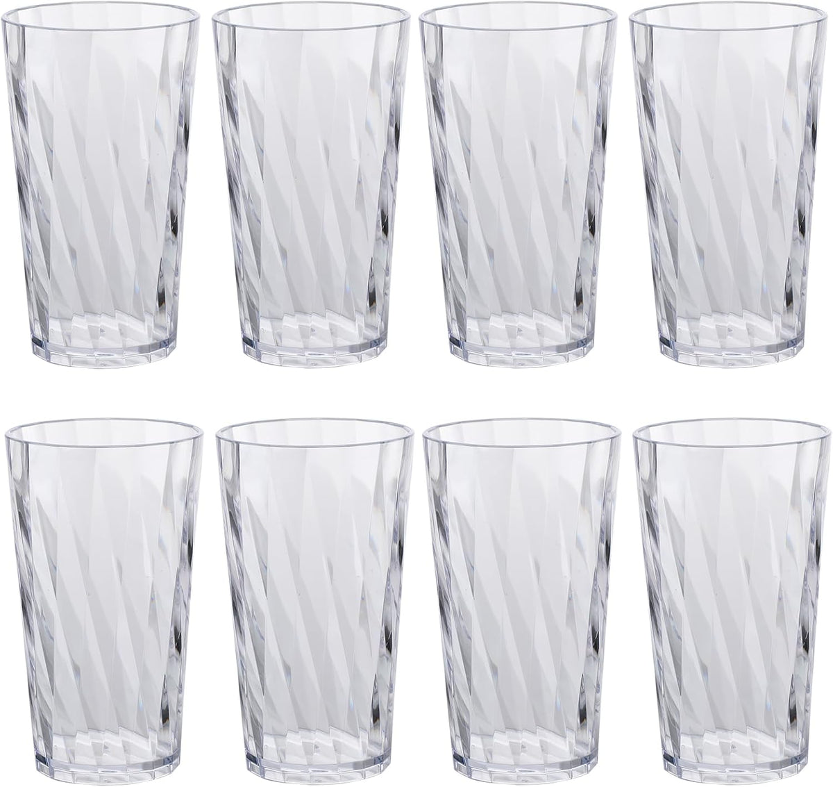 Unbreakable Plastic Drinking Glasses,Set of 6, Shatterproof Drinking Cups, Plastic glass cups,20ozplastic Tumbler Cups, Dishwasher Safe (Clear, 20oz)